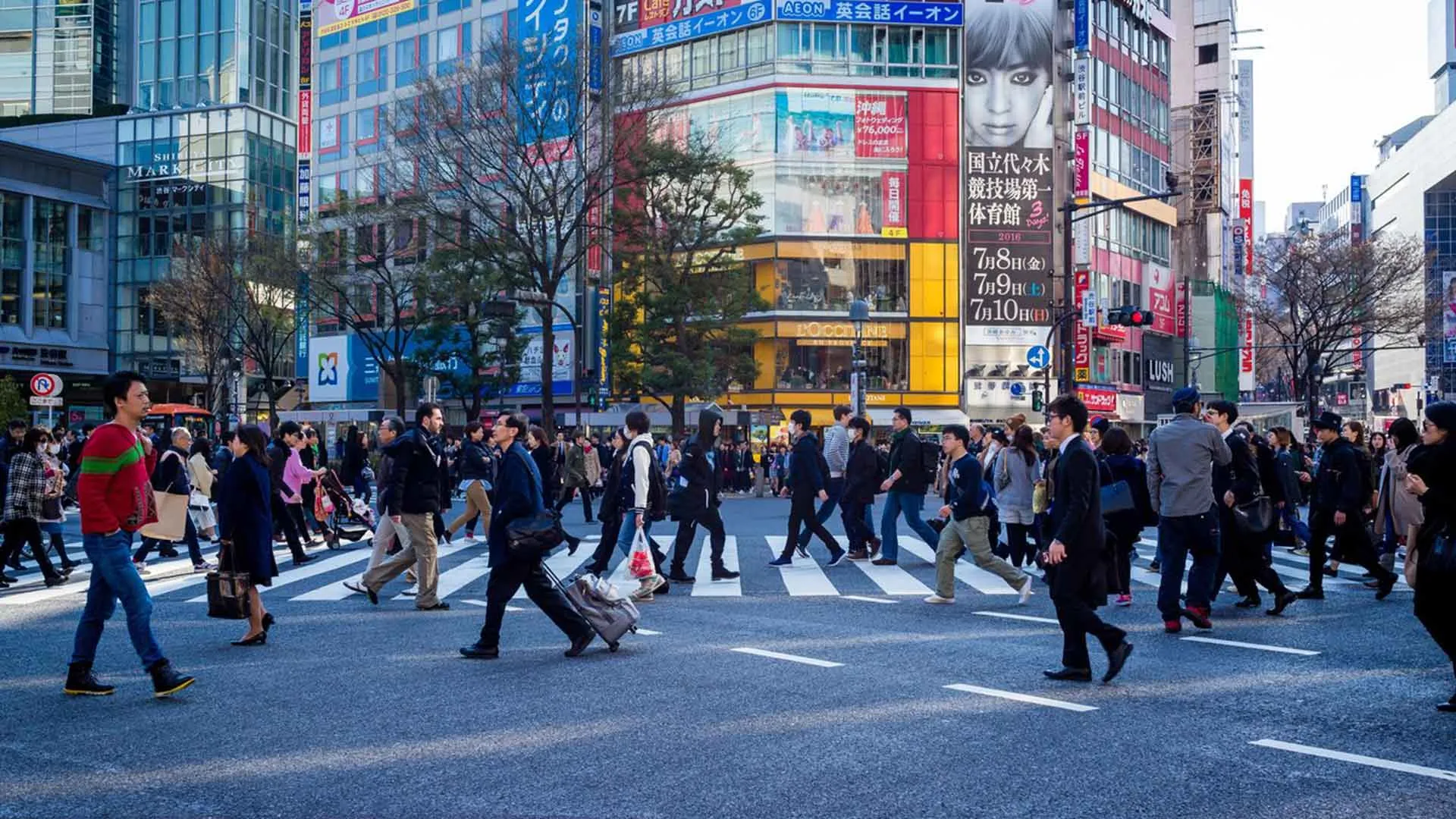 a group of people on a zebra crossing