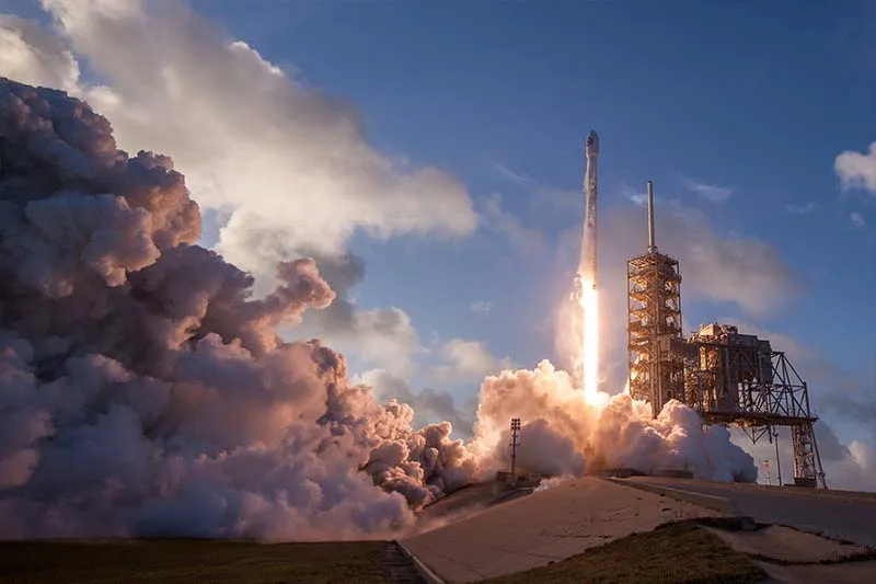 space shuttle launch from cape canaveral