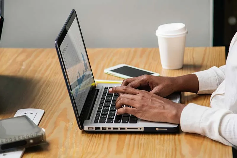 woman at her laptop