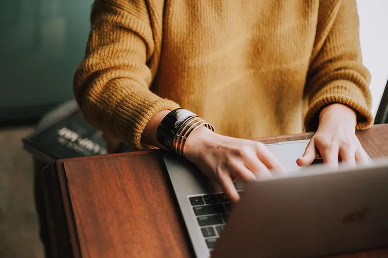 person working on their laptop