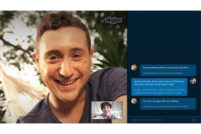 screenshot showing a video call of project management tool skype