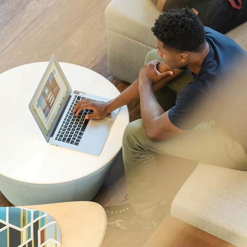 man working on laptop