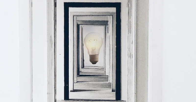 light bulb in a frame