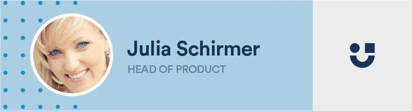 banner of julia schirmer, head of product at userlane 
