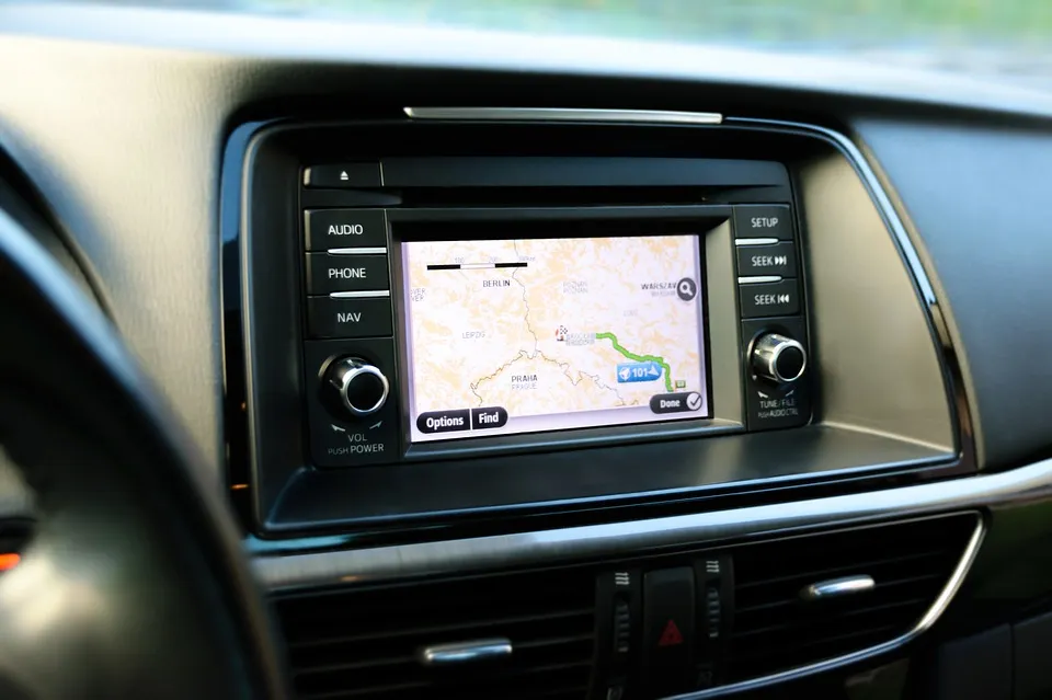 gps embedded in the dashboard of a car