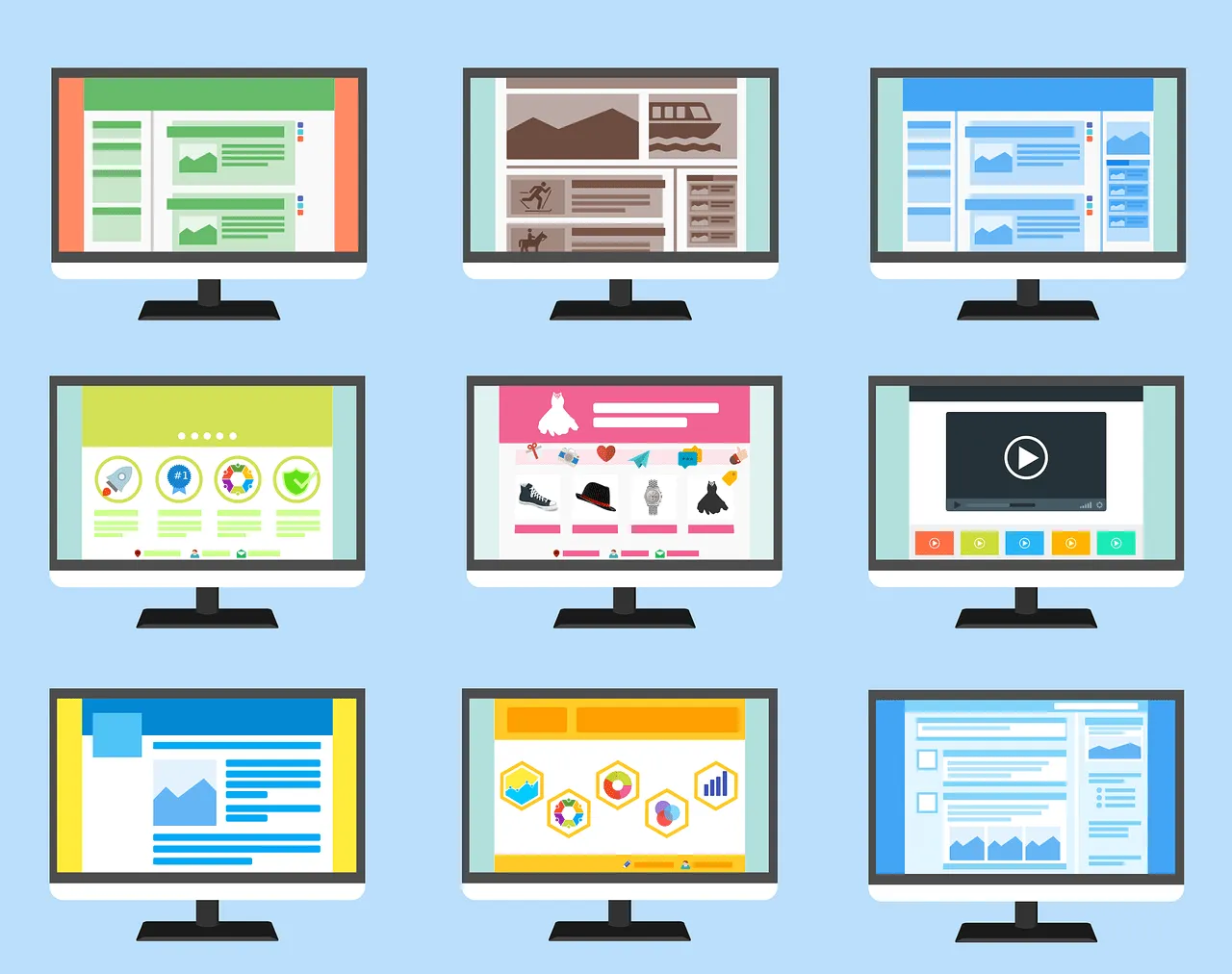 an illustration of computer screens