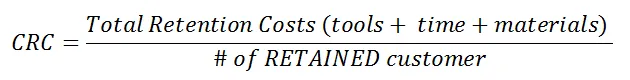 Formula to calculate customer retention costs