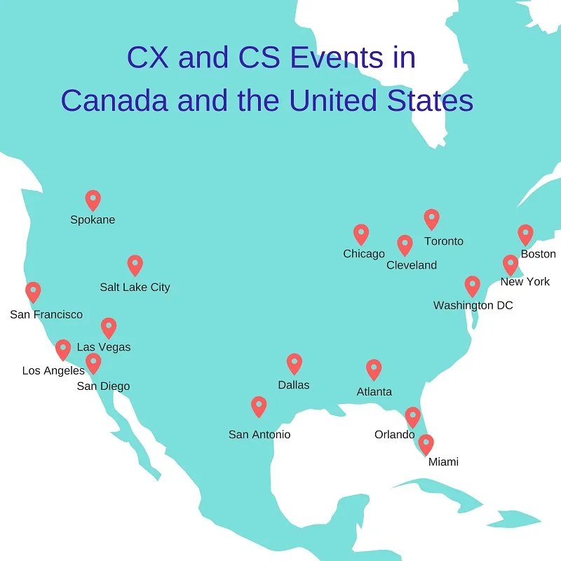 cx and customer success conferences and trade shows in North America for 2019