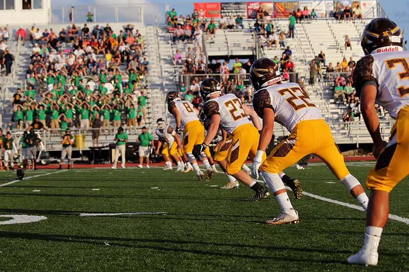 a team of american football players on the field