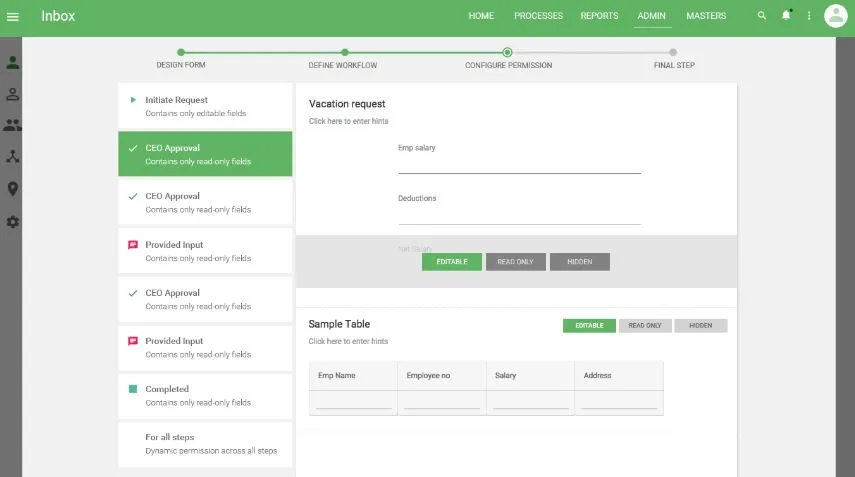 screenshot showing tailor-made workflows in remote working software kissflow