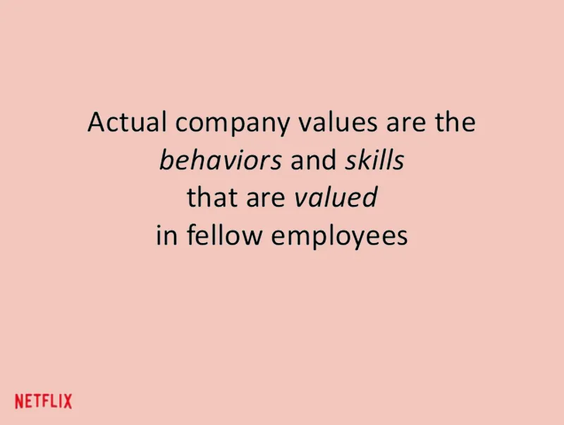 netix slide explaining company values 
