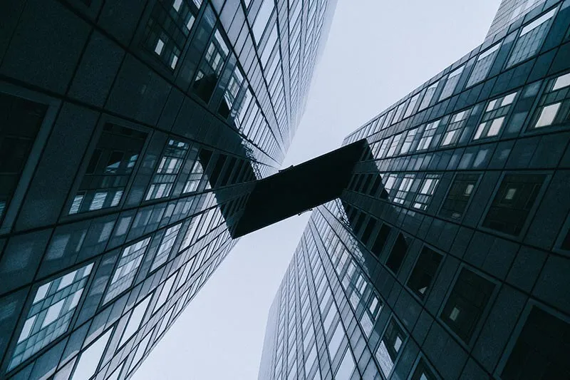 two buildings connected with a bridge