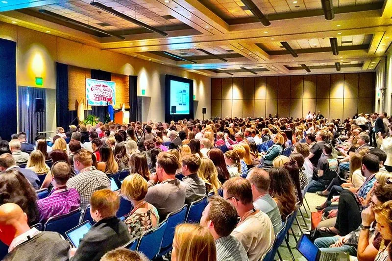 group of people in a conference