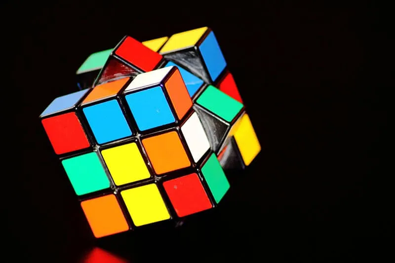 a scrambled Rubik's cube