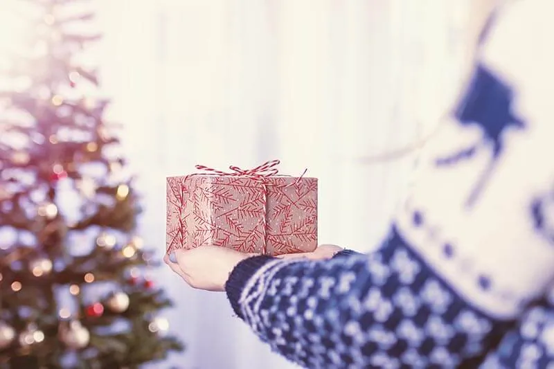 a gift in hands
