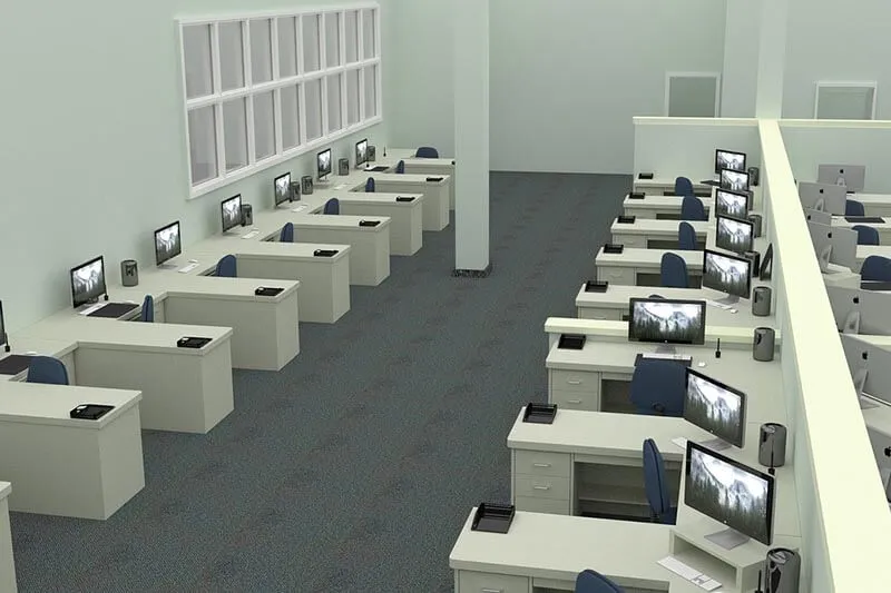 desktops in a working environment