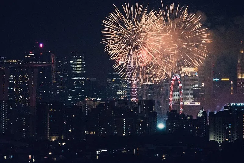 firework in a city