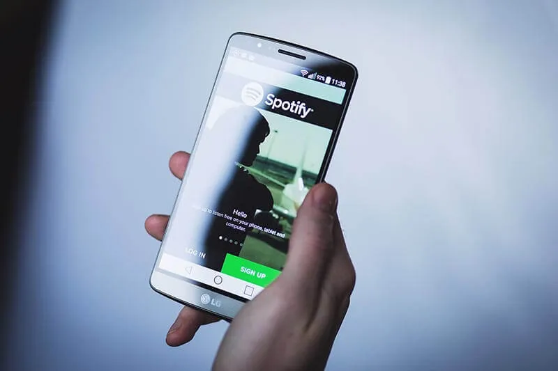 a guy signing up on Spotify mobile app