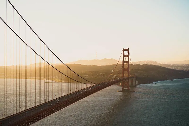 San Francisco bridge in the evening