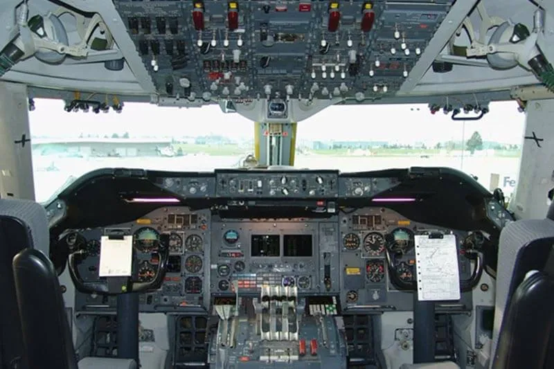 inside the cockpit of a plane