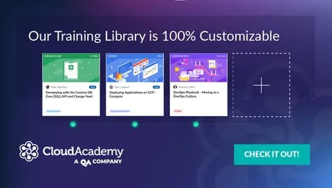 screenshot of cloud academy showing training library