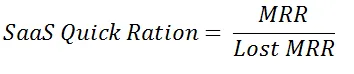 Formula to find the SaaS quick ratio