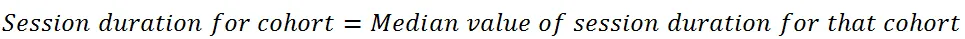 Formula to calculate sessions duration for cohort