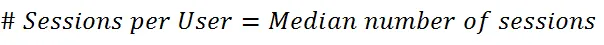 Formula to calculate sessions per user